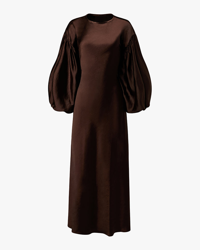 Balloon Sleeve Maxi Dress | Chestnut