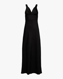 Ruched Cup Slip Maxi Dress | Black