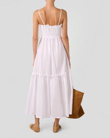 Ruffle Flare Midi Dress | Classic White