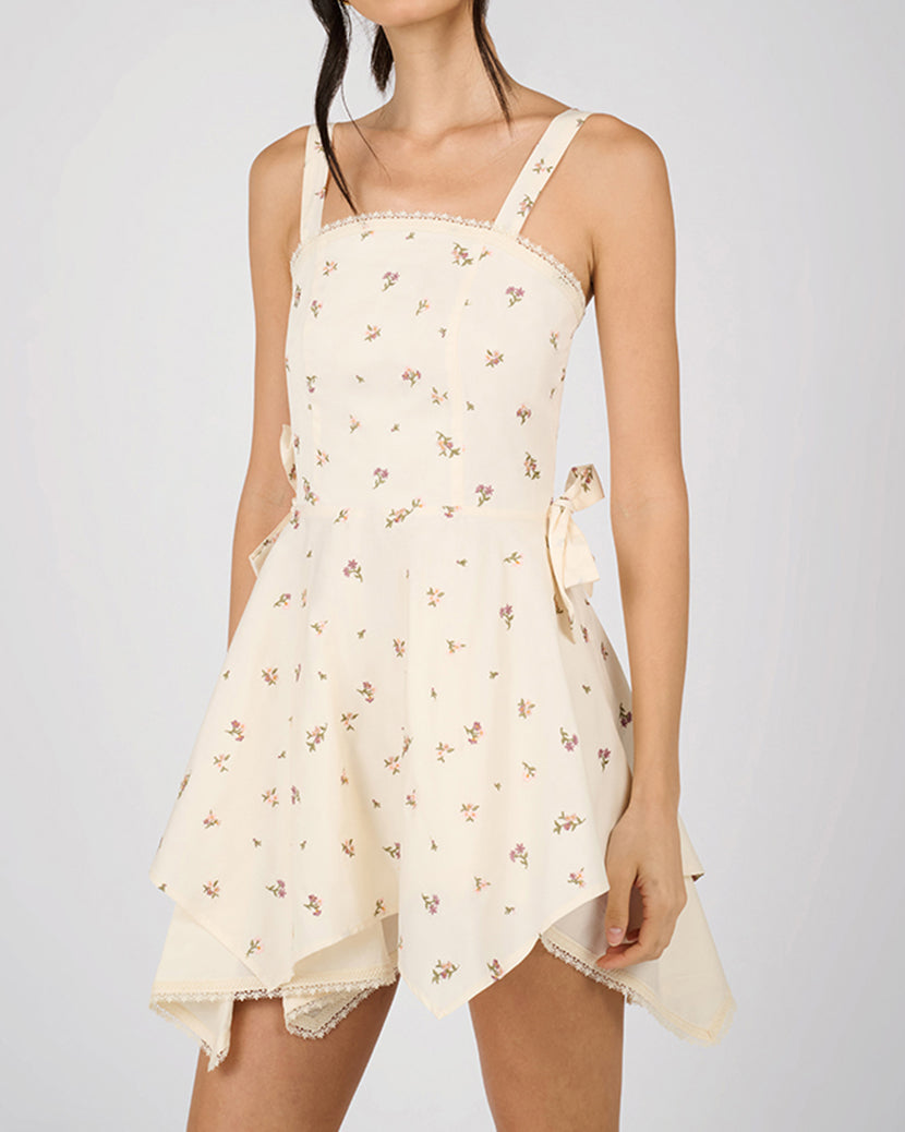 Handkerchief Mini Dress | Ivory