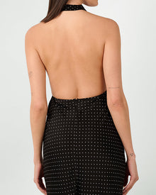 Cowl Halter Maxi Dress | Black