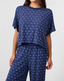 Cropped Sleep Tee | Medium Wash