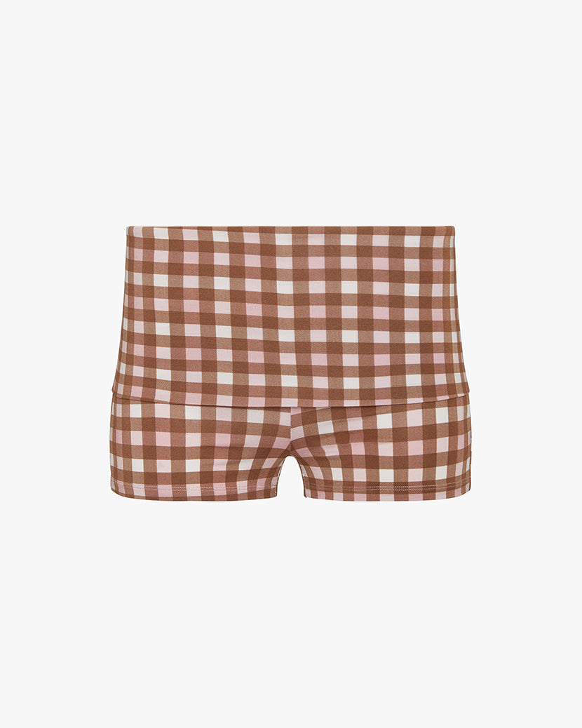 Fold-Over Short | Pink/Brown