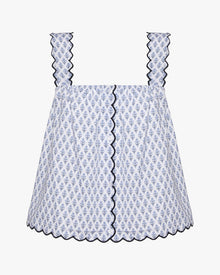 Scallop Button Front Tank Top | Baby Blue