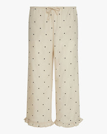 Ruffle Pull-On Pants | Oat/Black