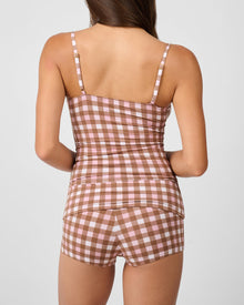 Crossover Cami Tank Top | Pink/Brown