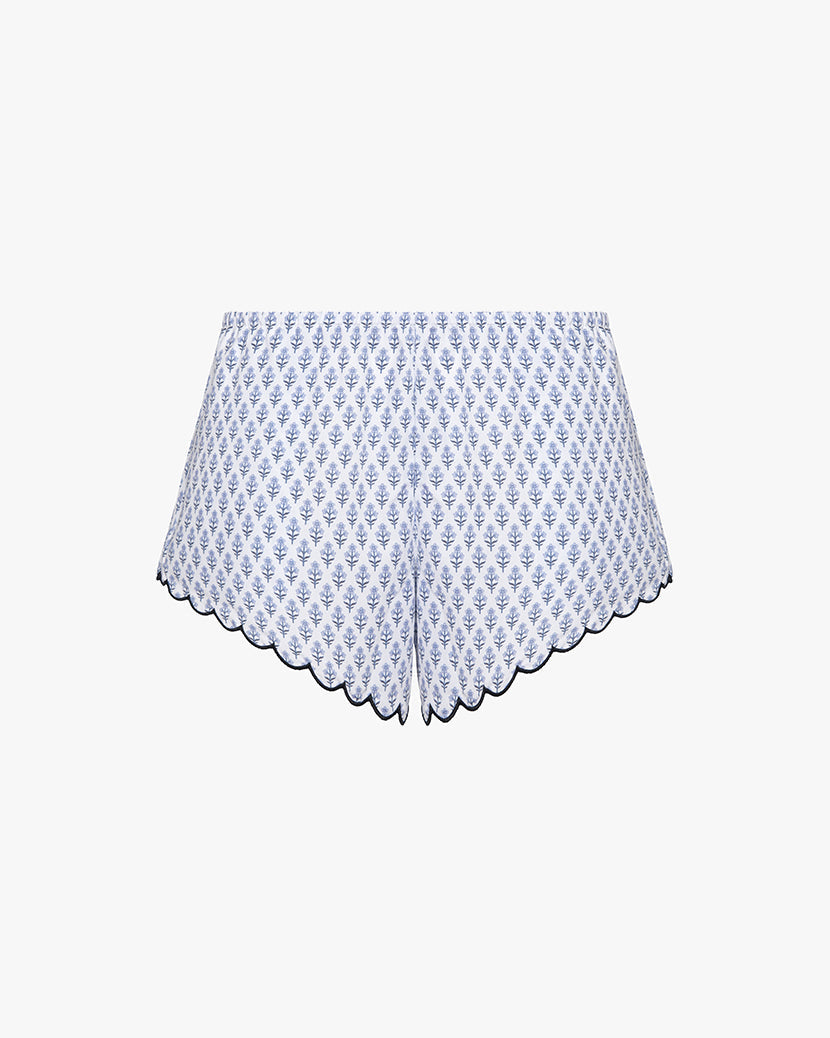 Scallop Pajama Shorts | Baby Blue