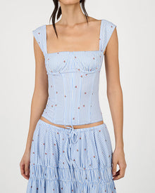 Ruched Cup Corset | Sky