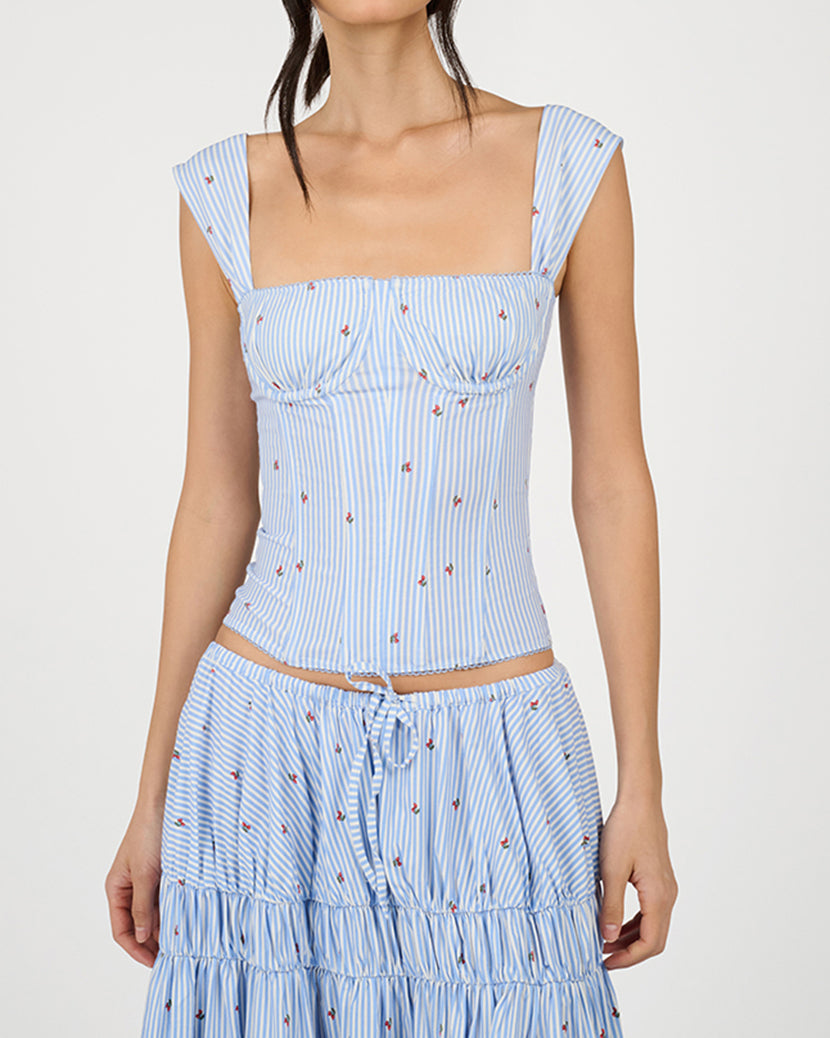 Ruched Cup Corset | Sky