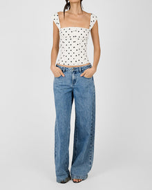 Ruched Cup Corset | White/Black