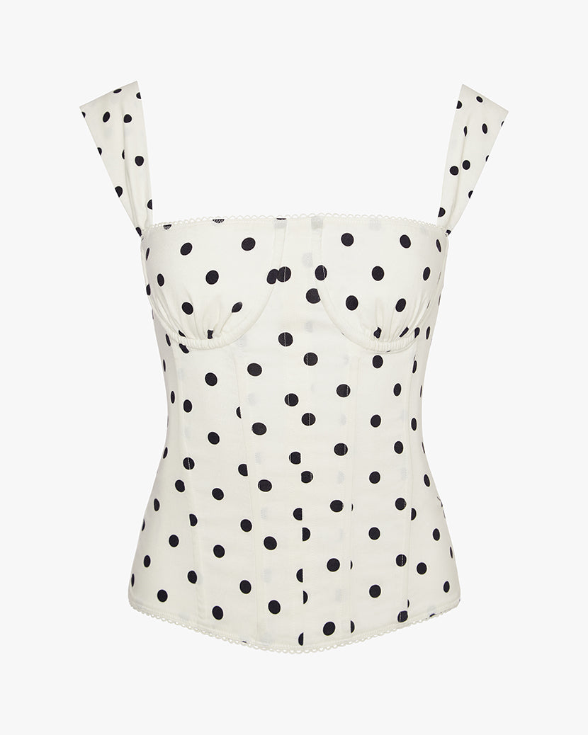 Ruched Cup Corset | White/Black