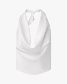 Halter Cowl Neck Top | White