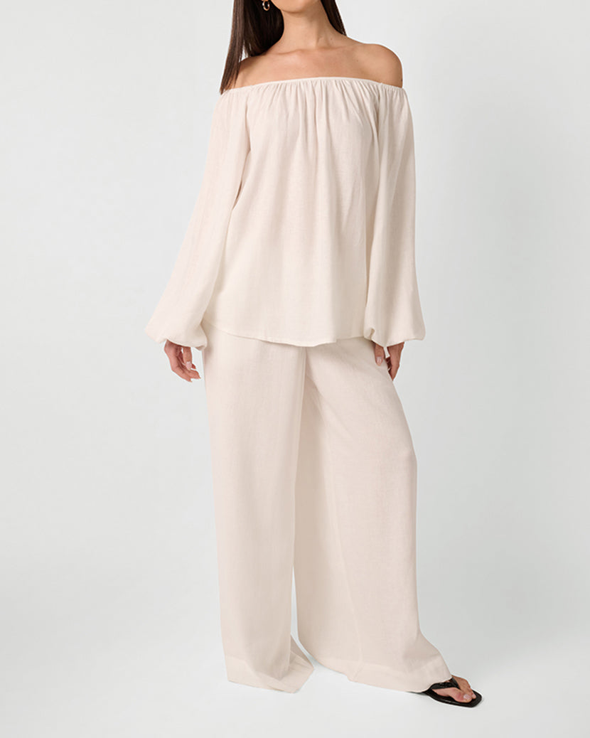 Wide Leg Pant | White