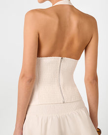 Halter Neck Corset Top | Ivory