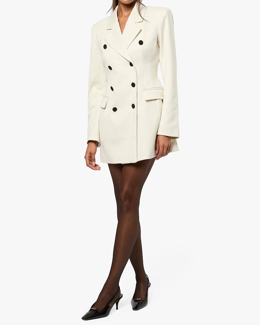 Peplum Blazer Mini Dress | Ivory