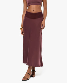 Midi Chiffon Cutout Skirt | Merlot