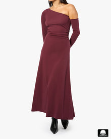 Long Sleeve Off Shoulder Dress | Eggplant