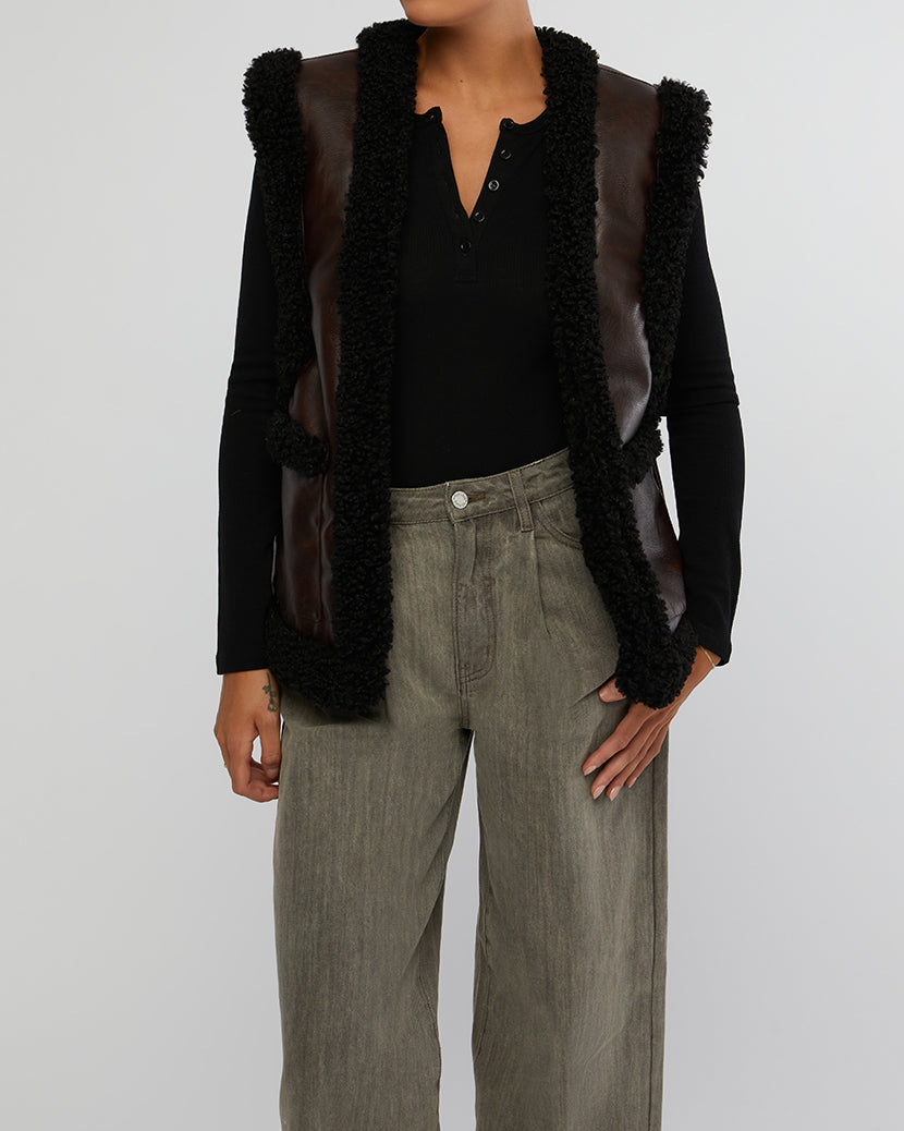 Reversible Vest | Dark Patina/Black