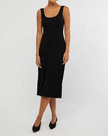 Scoop Sweater Dress | Black