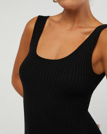 Scoop Sweater Dress | Black