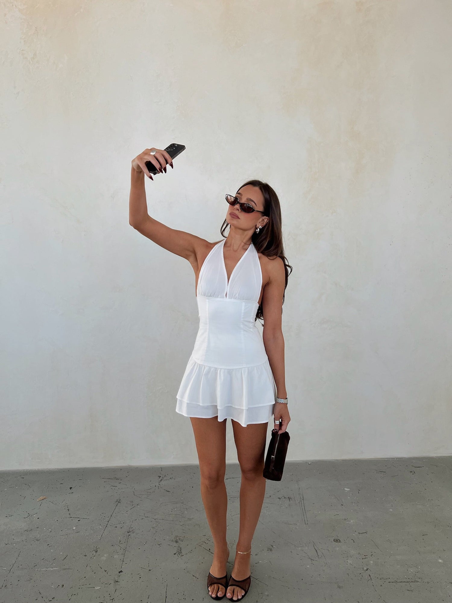 Smocked Ruffle Mini Skirt | Ivory