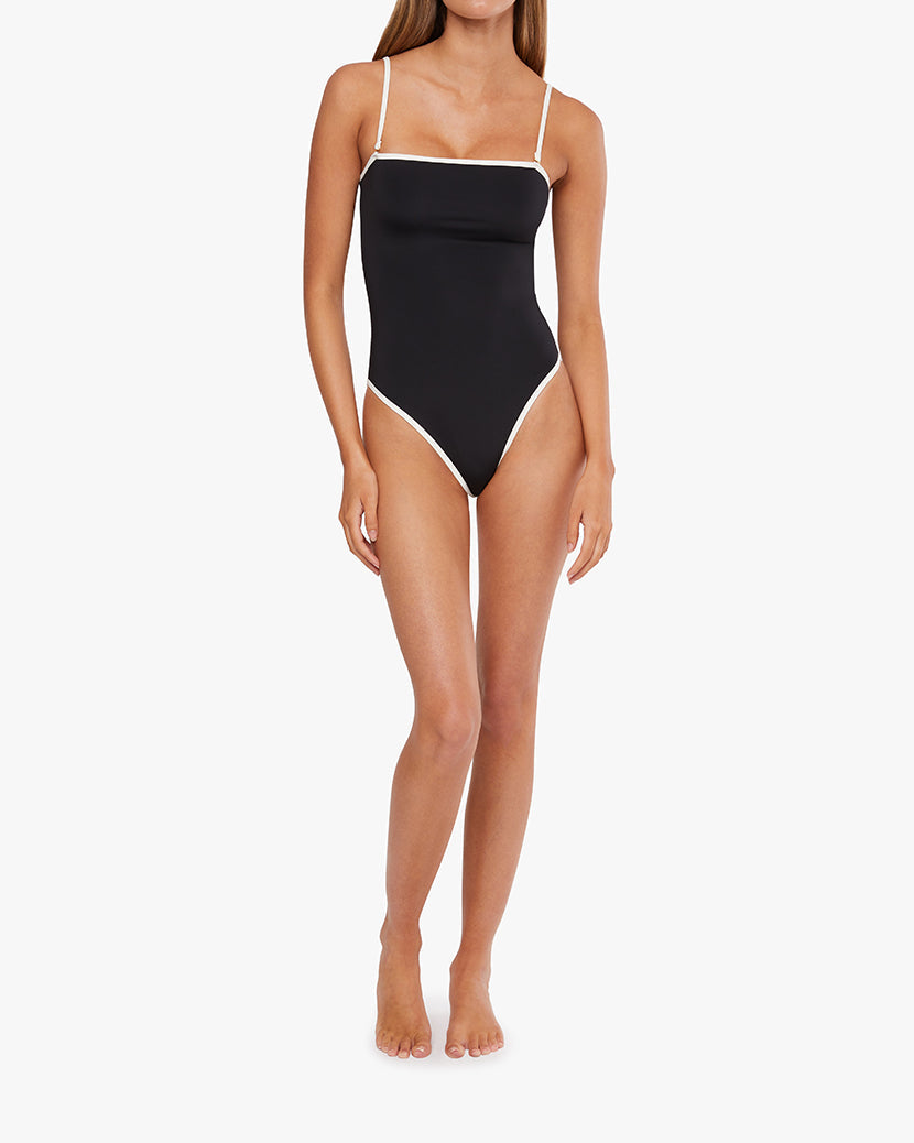 Strapless One Piece | Black/Off White