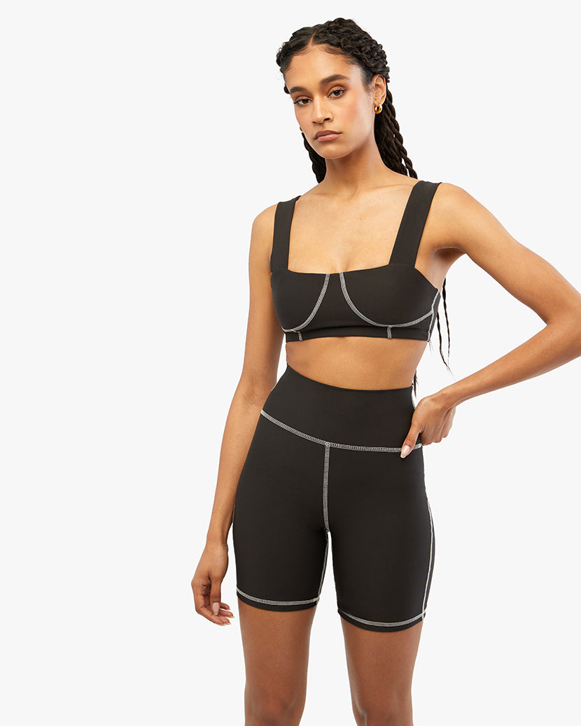 Corset Top Brushed Poly | Black