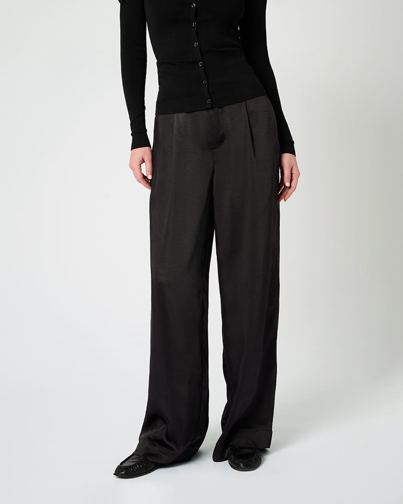 Silky Trouser Pant | Black