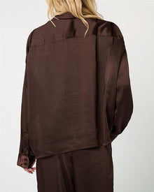 Cropped Button Front Shirt | Chestnut