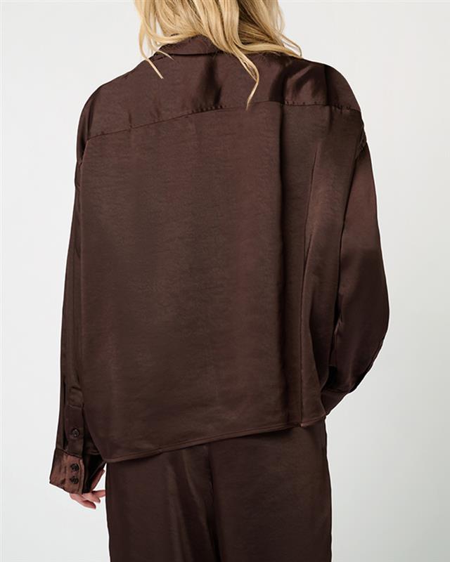 Cropped Button Front Shirt | Chestnut