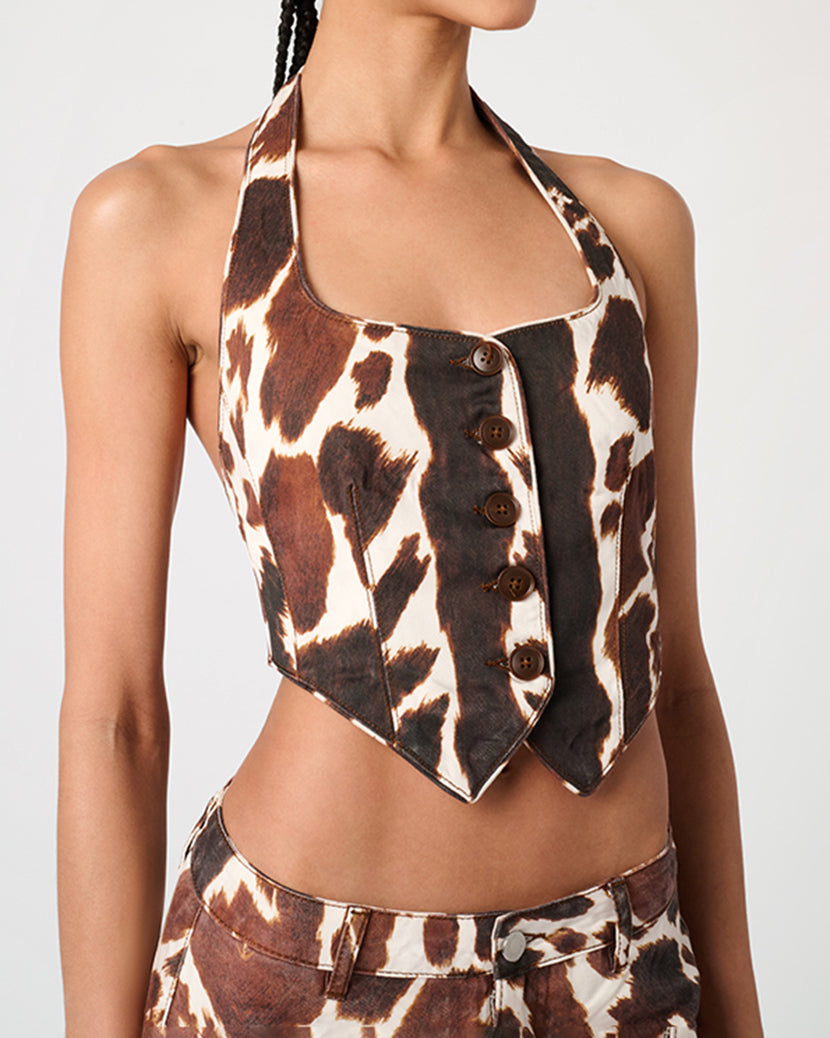 Halter Vest | Cowhide
