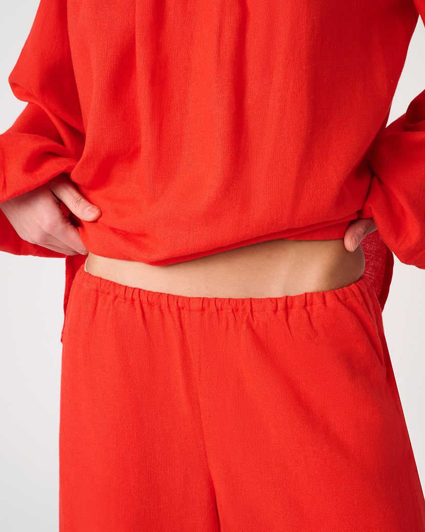 Wide Leg Pant | Vibrant Red
