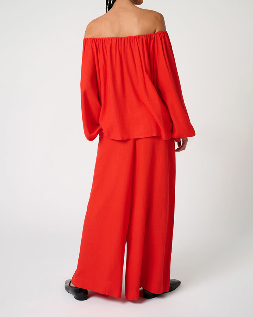 Wide Leg Pant | Vibrant Red