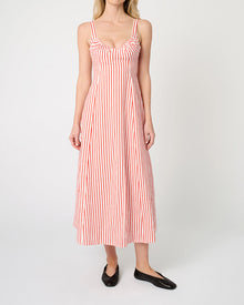 Ruched Cup Midi Dress | Vibrant Red
