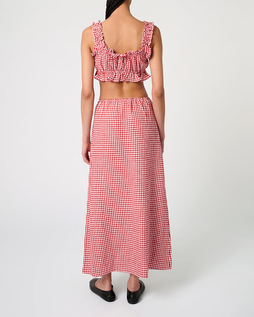 Ruffle Crop Top | Red