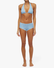 Halter Denim Bikini Top | Light Wash
