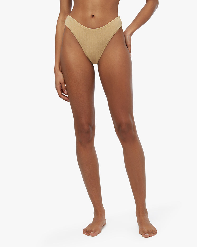 Classic Scoop Stripe Towel Terry Bikini Bottom | Bread Basket