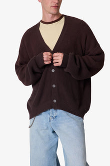 Waffle Cardigan Sweater | Brown