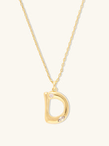 Alphabet Bubble Necklace | 5A Grade Cubic Zirconia | 14K Gold Plated Brass