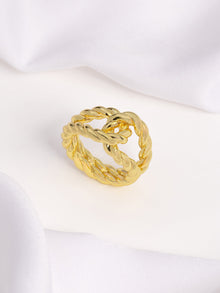 Ribbed Knot Ring | 14K Gold Plated Brass