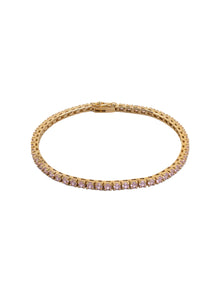 Pave Blush Tennis Bracelet | 5A Grade Cubic Zirconia | 14K Gold Vermeil