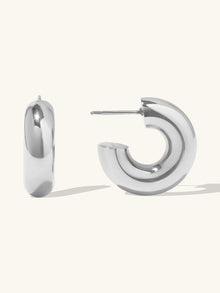 Hailey Nano Hoop 9mm Earrings  | Silver Rhodium Plated Brass
