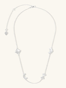 Food Party Charms Necklace | 5A Grade Cubic Zirconia | Silver Rhodium Plated Brass