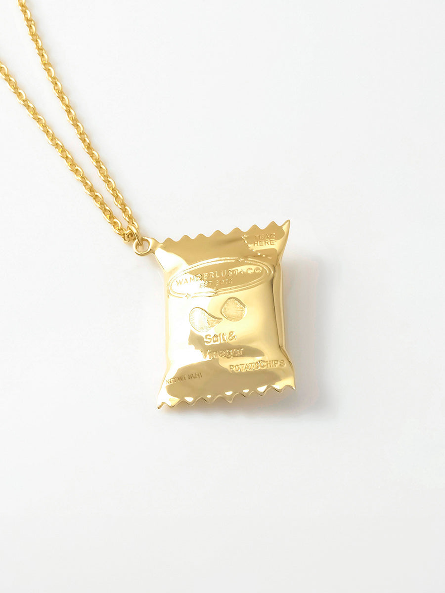 Bag of Chips Necklace | 14K Gold Plated Brass
