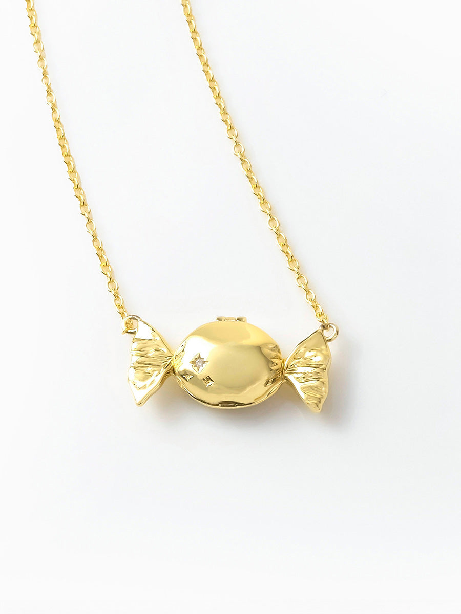 Sweetest Thing Locket Necklace | 5A Grade Cubic Zirconia | 14K Gold Plated Brass