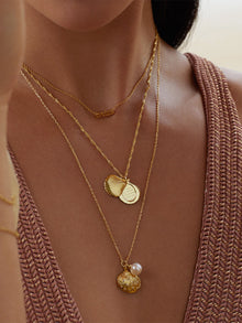 Seashell Locket Necklace | 14K Gold Plated Brass