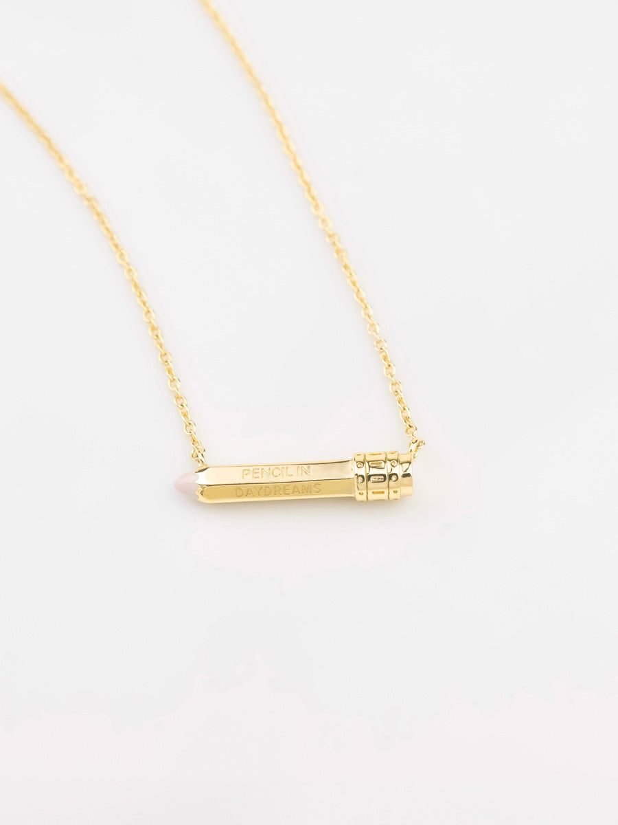 Color Pencil Necklace | 14K Gold Plated Brass