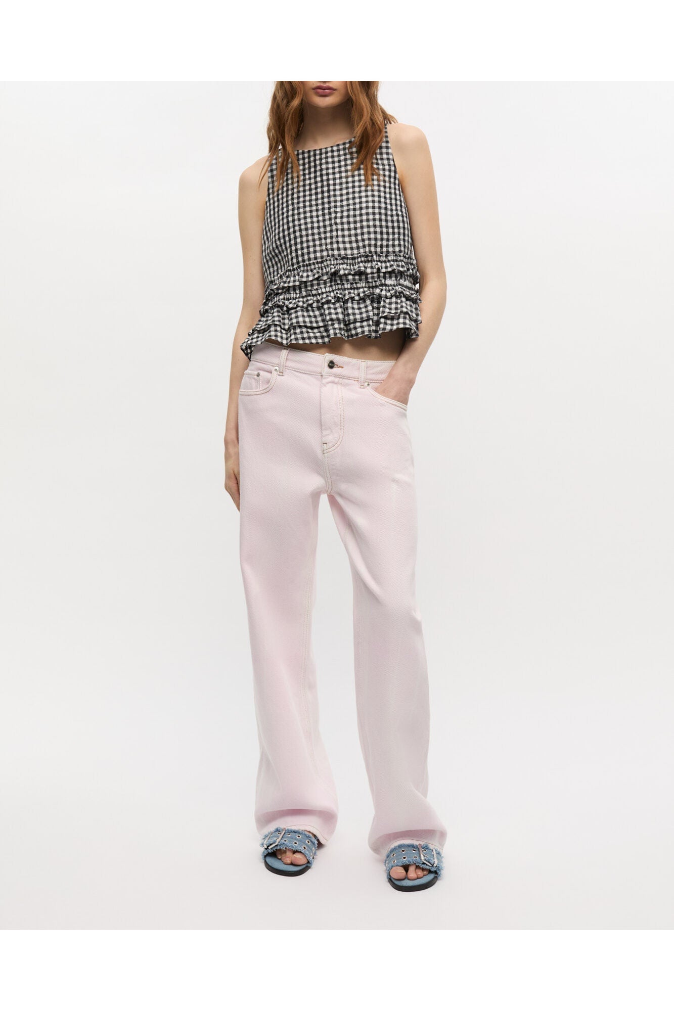 Washed Izey Jeans | Chalk Pink