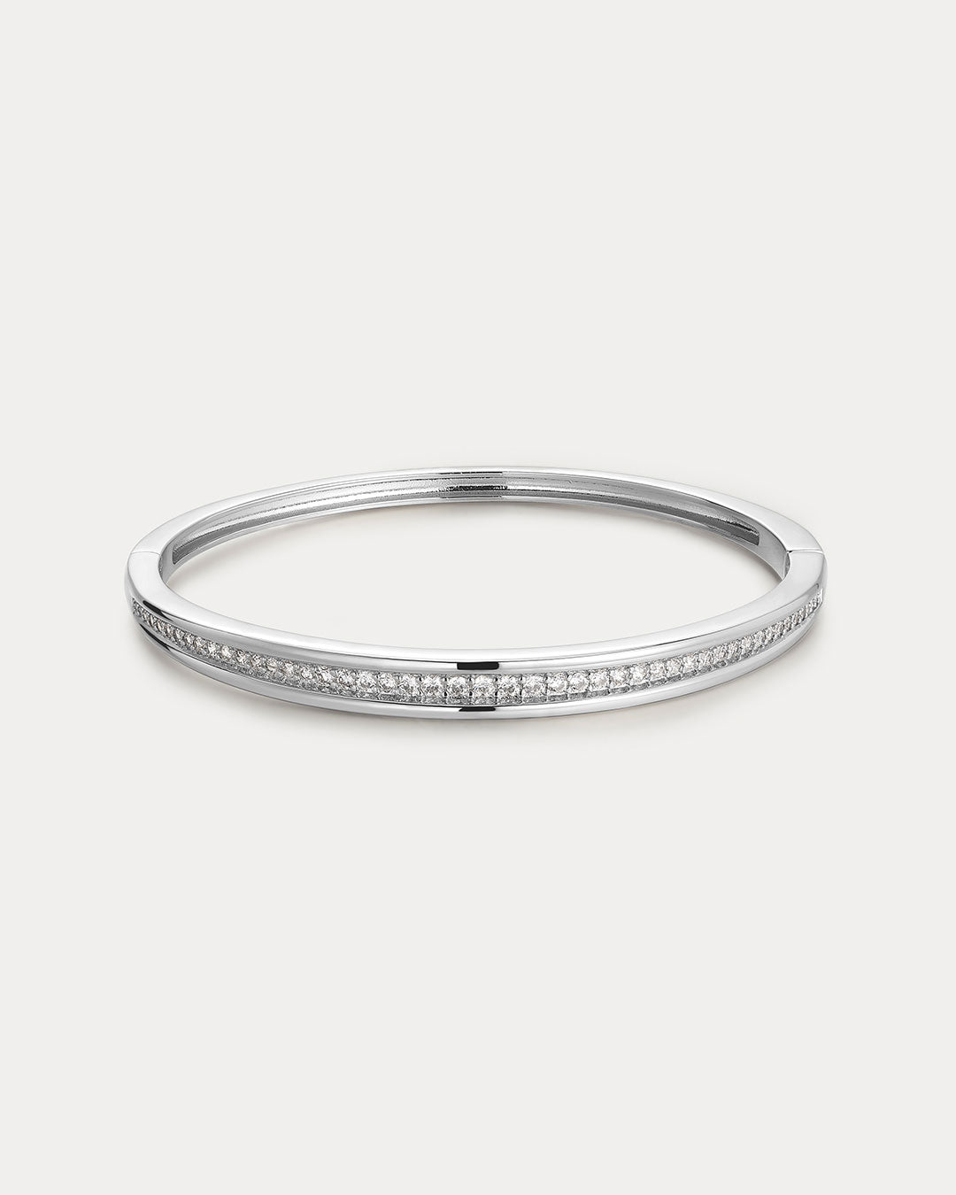 The Wave Hinge Cuff | Silver | Cubic Zirconia