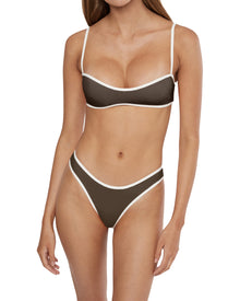 Classic Scoop Bikini Bottom | Mahogany/Off White